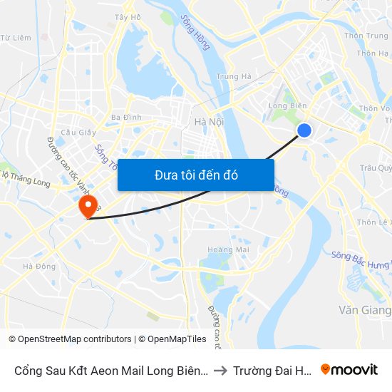 Cổng Sau Kđt Aeon Mail Long Biên - Đường Nội Bộ Kđt to Trường Đai Học Hà Nội map