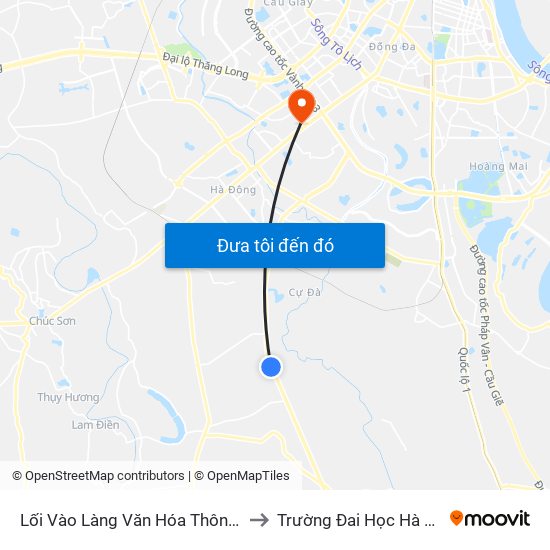 Lối Vào Làng Văn Hóa Thôn Hạ to Trường Đai Học Hà Nội map