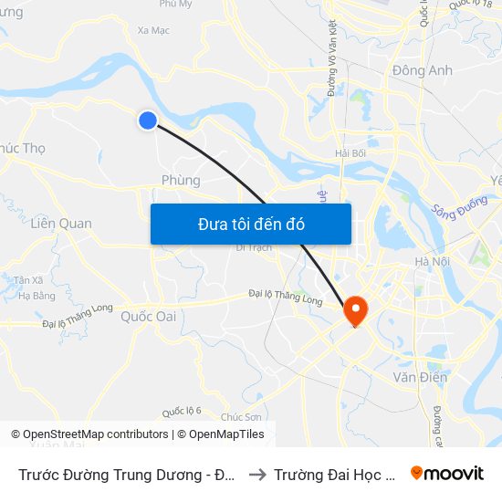 Trước Đường Trung Dương - Đường 417 to Trường Đai Học Hà Nội map