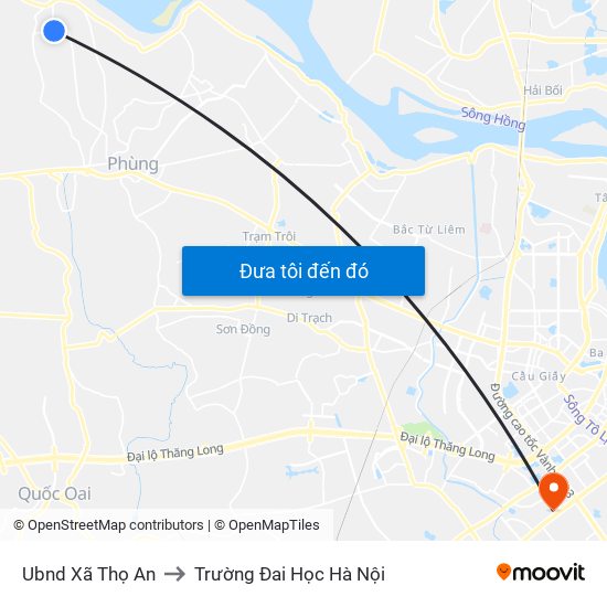 Ubnd Xã Thọ An to Trường Đai Học Hà Nội map