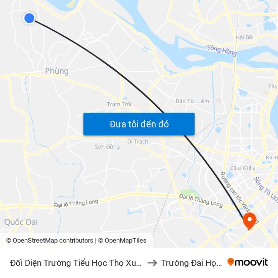 Đối Diện Trường Tiểu Học Thọ Xuân - Đan Phượng to Trường Đai Học Hà Nội map