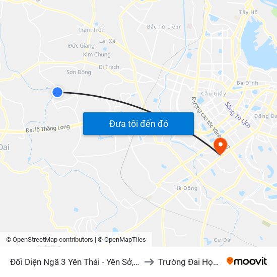 Đối Diện Ngã 3 Yên Thái - Yên Sở, Song Phương to Trường Đai Học Hà Nội map