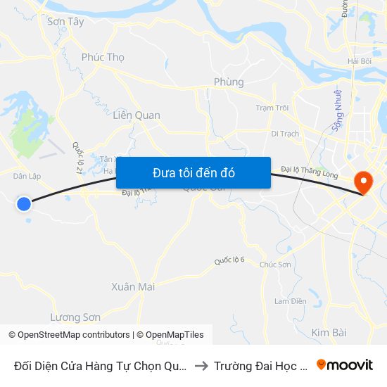 Đối Diện Cửa Hàng Tự Chọn Quỳnh Lương to Trường Đai Học Hà Nội map