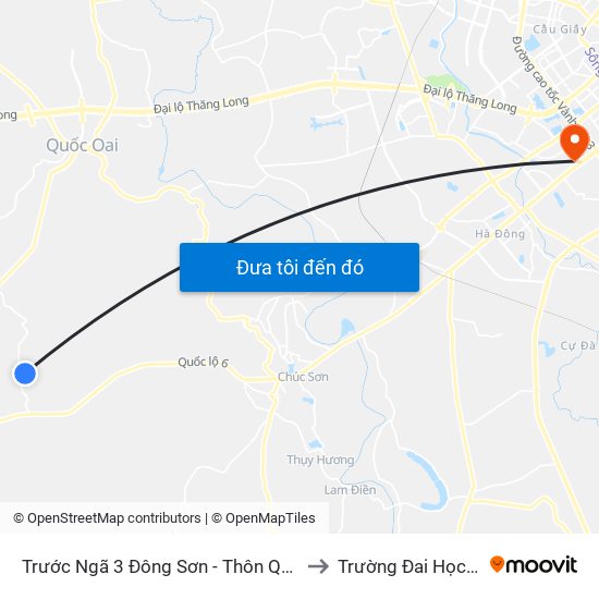 Trước Ngã 3 Đông Sơn - Thôn Quyết Thượng to Trường Đai Học Hà Nội map