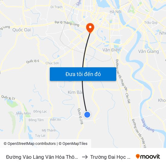 Đường Vào Làng Văn Hóa Thôn Tiên Lữ to Trường Đai Học Hà Nội map