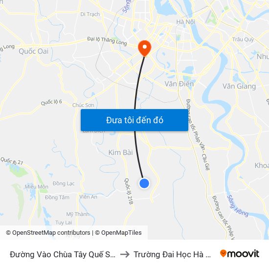 Đường Vào Chùa Tây Quế Sơn to Trường Đai Học Hà Nội map