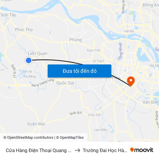 Cửa Hàng Điện Thoại Quang Chính to Trường Đai Học Hà Nội map