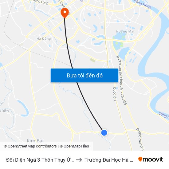 Đối Diện Ngã 3 Thôn Thụy Ứng to Trường Đai Học Hà Nội map