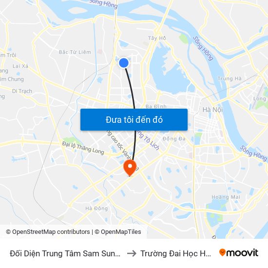 Đối Diện Trung Tâm Sam Sung R&D to Trường Đai Học Hà Nội map