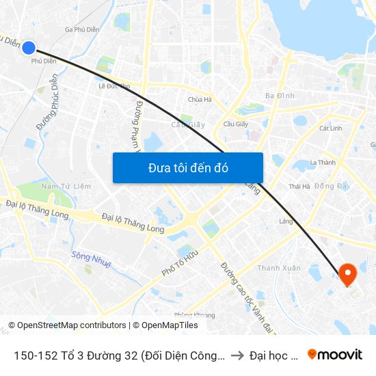150-152 Tổ 3 Đường 32 (Đối Diện Công Ty Vật Liệu & Bưu Điện ) to Đại học đại nam map