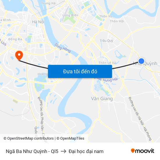 Ngã Ba Như Quỳnh - Ql5 to Đại học đại nam map