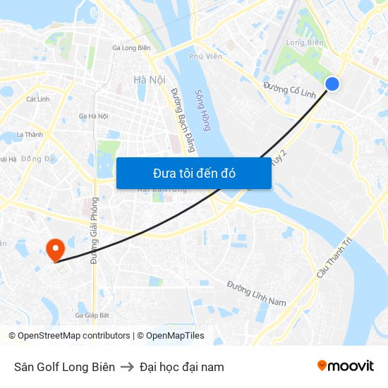 Sân Golf Long Biên to Đại học đại nam map