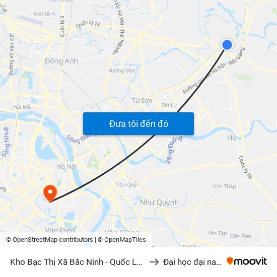 Kho Bạc Thị Xã Bắc Ninh - Quốc Lộ 1 to Đại học đại nam map