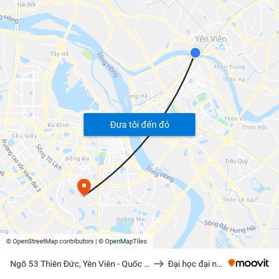 Ngõ 53 Thiên Đức, Yên Viên - Quốc Lộ 3 to Đại học đại nam map