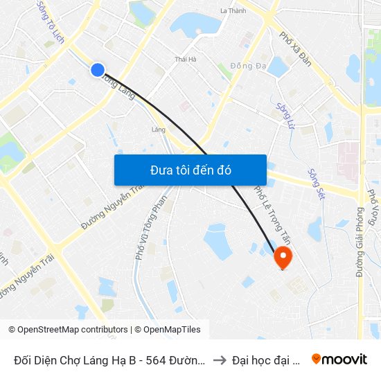 Đối Diện Chợ Láng Hạ B - 564 Đường Láng to Đại học đại nam map