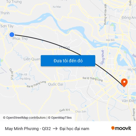 May Minh Phương - Ql32 to Đại học đại nam map