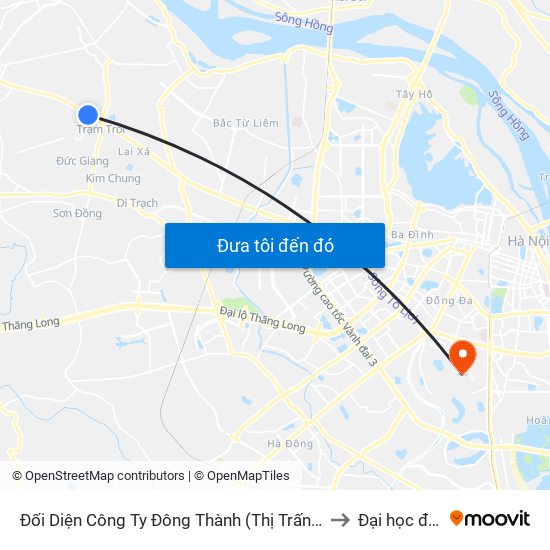 Đối Diện Công Ty Đông Thành (Thị Trấn Trôi) - Quốc Lộ 32 to Đại học đại nam map