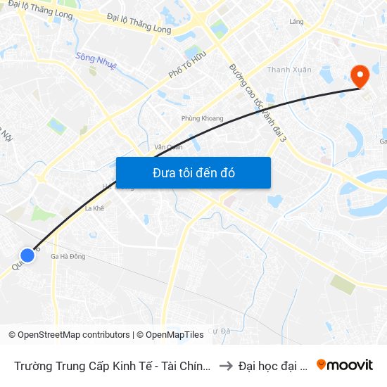 Trường Trung Cấp Kinh Tế - Tài Chính Hà Nội to Đại học đại nam map