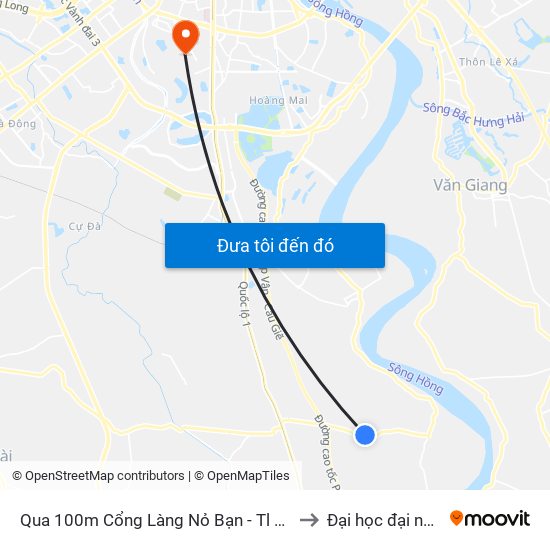 Qua 100m Cổng Làng Nỏ Bạn - Tl 427 to Đại học đại nam map