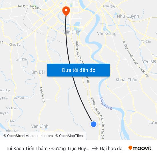 Túi Xách Tiến Thắm - Đường Trục Huyện Thao Chính to Đại học đại nam map