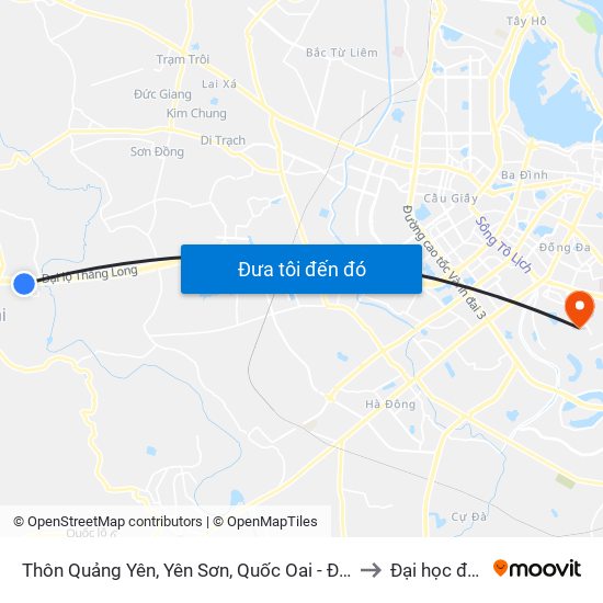 Thôn Quảng Yên, Yên Sơn, Quốc Oai - Đại Lộ Thăng Long to Đại học đại nam map