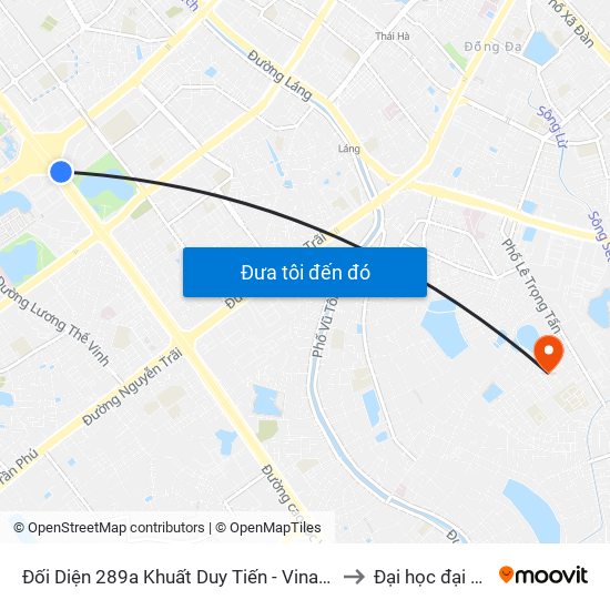 Đối Diện 289a Khuất Duy Tiến - Vinaconex1 to Đại học đại nam map