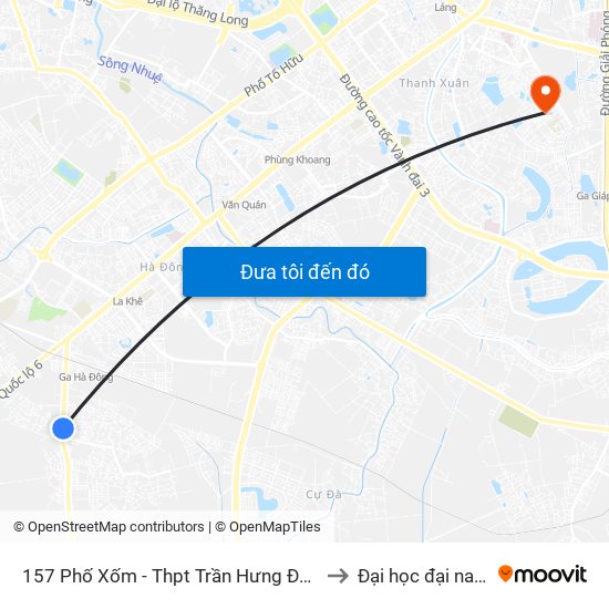 157 Phố Xốm - Thpt Trần Hưng Đạo to Đại học đại nam map