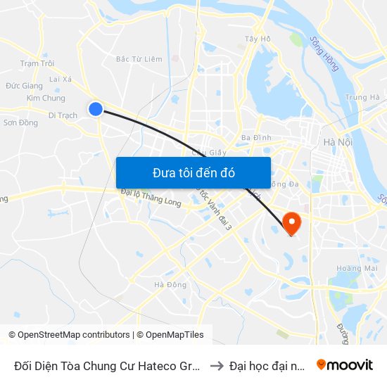 Đối Diện Tòa Chung Cư Hateco Group to Đại học đại nam map