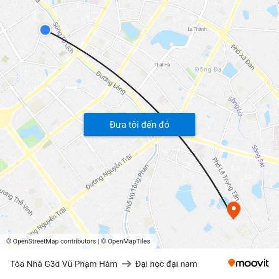 Tòa Nhà G3d Vũ Phạm Hàm to Đại học đại nam map