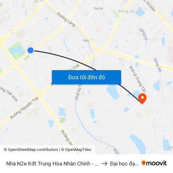 Nhà N2e Kđt Trung Hòa Nhân Chính - Lê Văn Lương to Đại học đại nam map