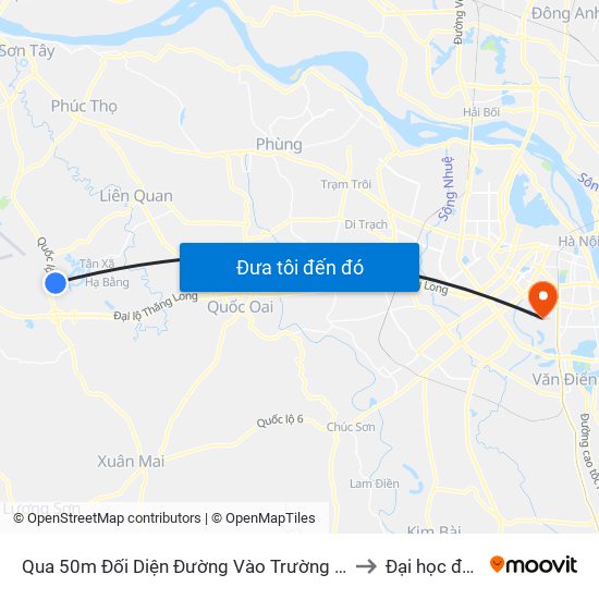 Qua 50m Đối Diện Đường Vào Trường Đh Fpt, Hòa Lạc to Đại học đại nam map