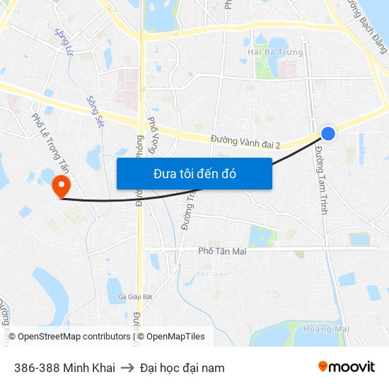 386-388 Minh Khai to Đại học đại nam map