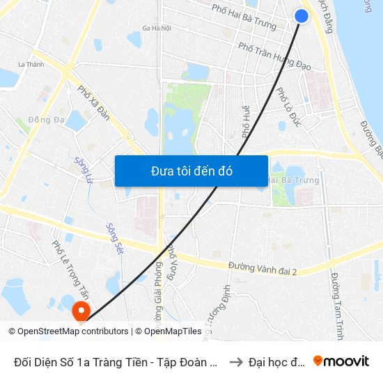 Đối Diện Số 1a Tràng Tiền - Tập Đoàn Hóa Chất Việt Nam to Đại học đại nam map