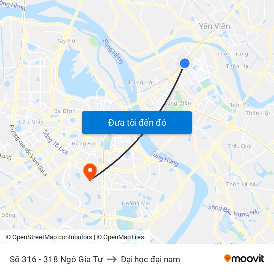 Số 316 - 318 Ngô Gia Tự to Đại học đại nam map