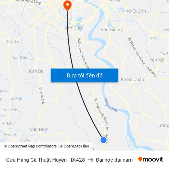 Cừa Hàng Cá Thuật Huyền - Dt428 to Đại học đại nam map