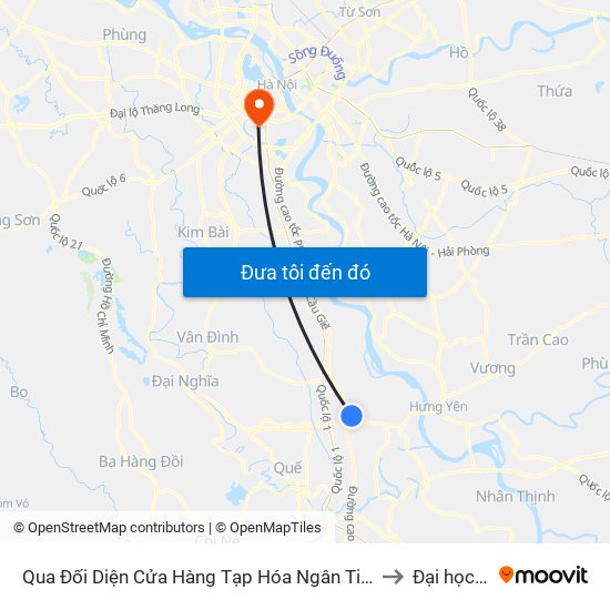 Qua Đối Diện Cửa Hàng Tạp Hóa Ngân Tiến 15m, Thôn Thần Quy - Dt428 to Đại học đại nam map