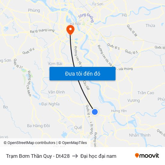 Trạm Bơm Thần Quy - Dt428 to Đại học đại nam map