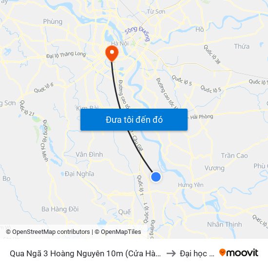 Qua Ngã 3 Hoàng Nguyên 10m (Cửa Hàng Tóc Hồng Quyên) - Dt428 to Đại học đại nam map