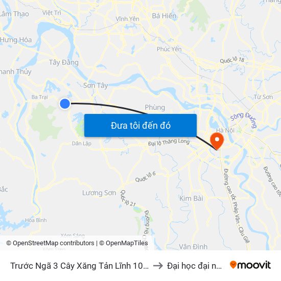 Trước Ngã 3 Cây Xăng Tản Lĩnh 100m to Đại học đại nam map