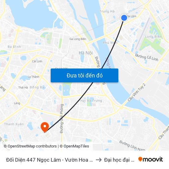 Đối Diện 447 Ngọc Lâm - Vườn Hoa Gia Lâm to Đại học đại nam map