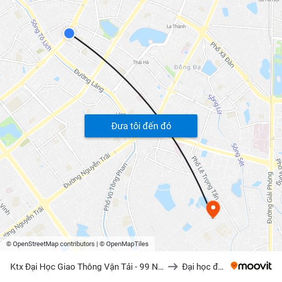 Ktx Đại Học Giao Thông Vận Tải - 99 Nguyễn Chí Thanh to Đại học đại nam map