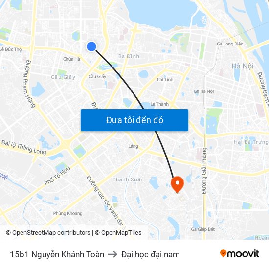 15b1 Nguyễn Khánh Toàn to Đại học đại nam map
