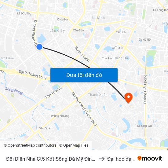 Đối Diện Nhà Ct5 Kđt Sông Đà Mỹ Đình - Phạm Hùng to Đại học đại nam map