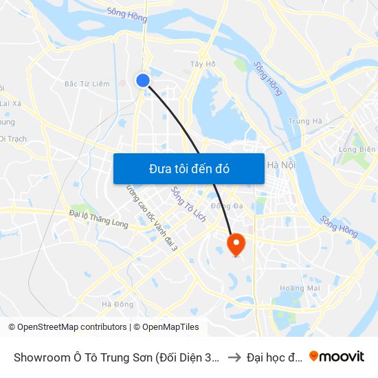 Showroom Ô Tô Trung Sơn (Đối Diện 315 Phạm Văn Đồng) to Đại học đại nam map