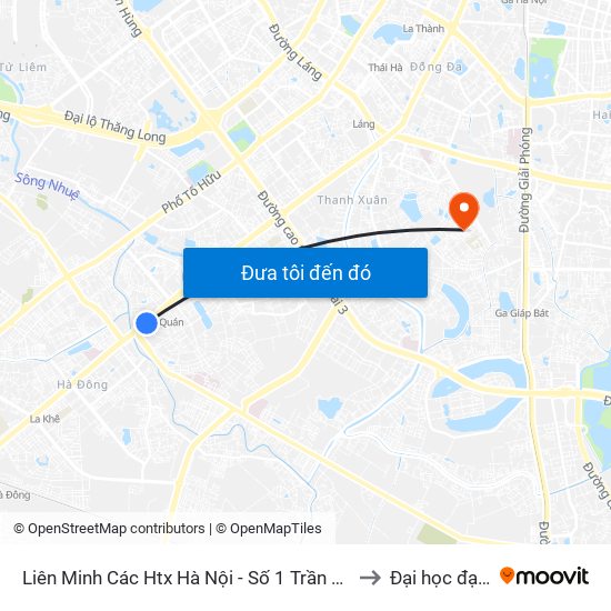 Liên Minh Các Htx Hà Nội - Số 1 Trần Phú (Hà Đông) to Đại học đại nam map