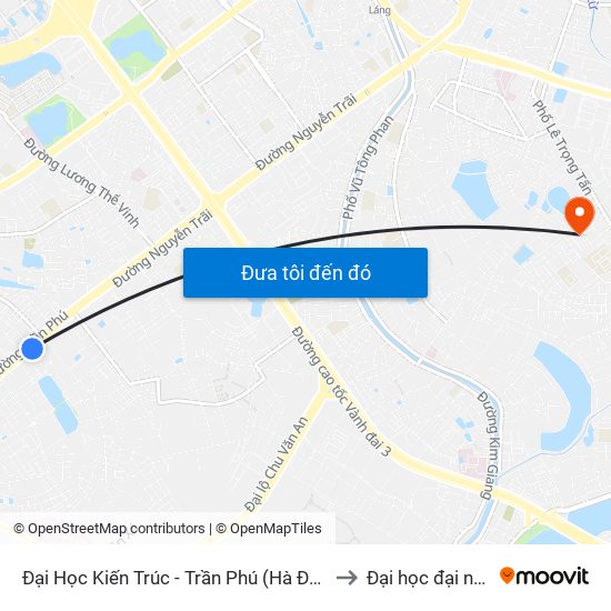 Đại Học Kiến Trúc - Trần Phú (Hà Đông) to Đại học đại nam map