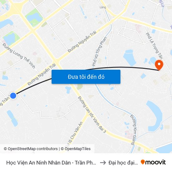 Học Viện An Ninh Nhân Dân - Trần Phú (Hà Đông ) to Đại học đại nam map