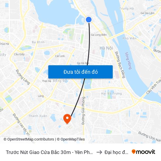 Trước Nút Giao Cửa Bắc 30m - Yên Phụ (Đường Xe Buýt) to Đại học đại nam map