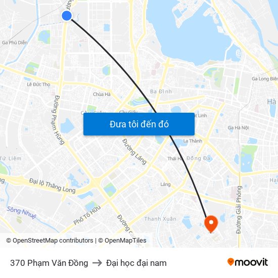 370 Phạm Văn Đồng to Đại học đại nam map