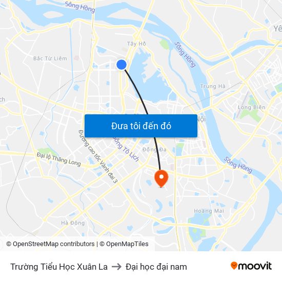 Trường Tiểu Học Xuân La to Đại học đại nam map